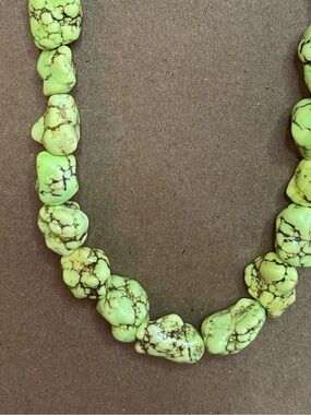 Green Natural Stone Nugget Necklace - Women Jewelry